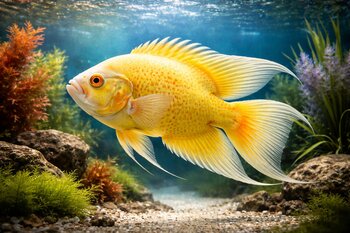 lemon oscar fish different aquarium