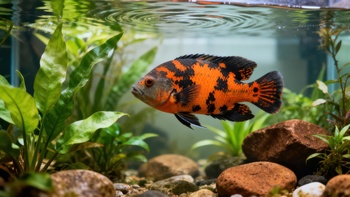 orange black tiger oscar fish